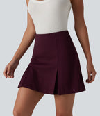 Jupe mini allongée trapèze taille haute 2-en-1 effet frais InstantCool à rayures pour le travail