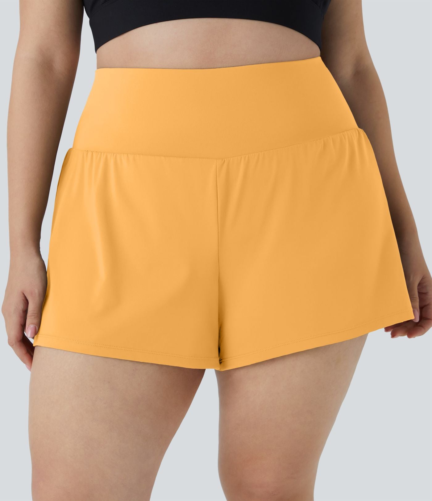 Short 8,8cm Sport Grande Taille 2 en 1 avec Poches Arrière et Poches Latérales Cachées
