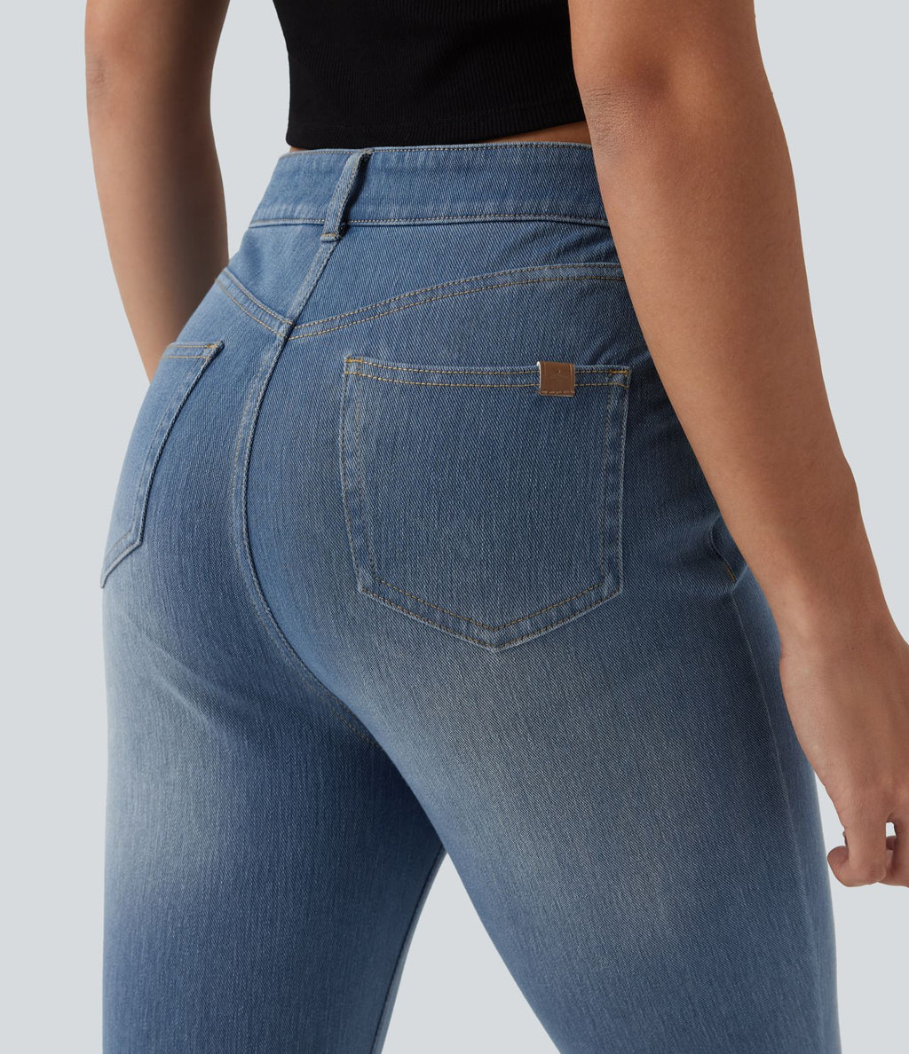 Jean ajusté décontracté Halara Flex™ taille haute avec poches
