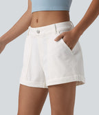 Short en jean Halara Flex™ taille basse décontracté 7,5 cm avec poches
