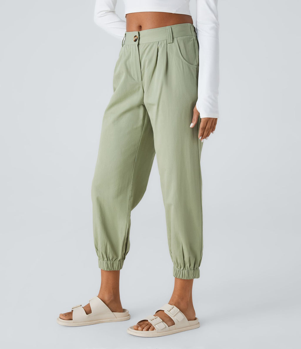 Joggings décontractés à taille mi-haute avec poches