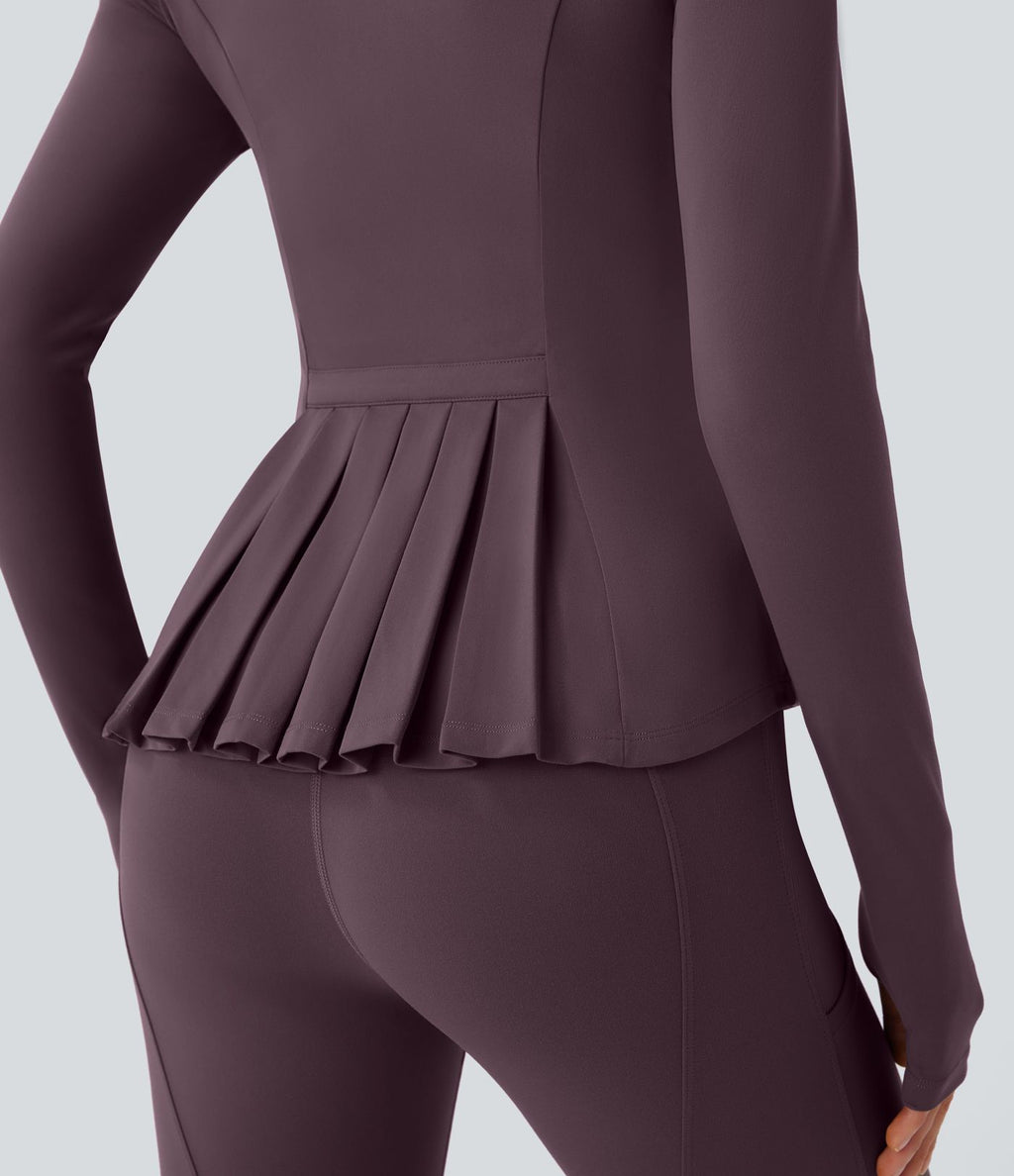 Veste d'équitation ajustée Softlyzero™ avec col montant, passe-pouces, poches, plis et fermeture éclair - Protection UPF50+