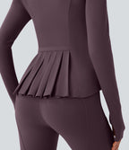 Veste d'équitation ajustée Softlyzero™ avec col montant, passe-pouces, poches, plis et fermeture éclair - Protection UPF50+