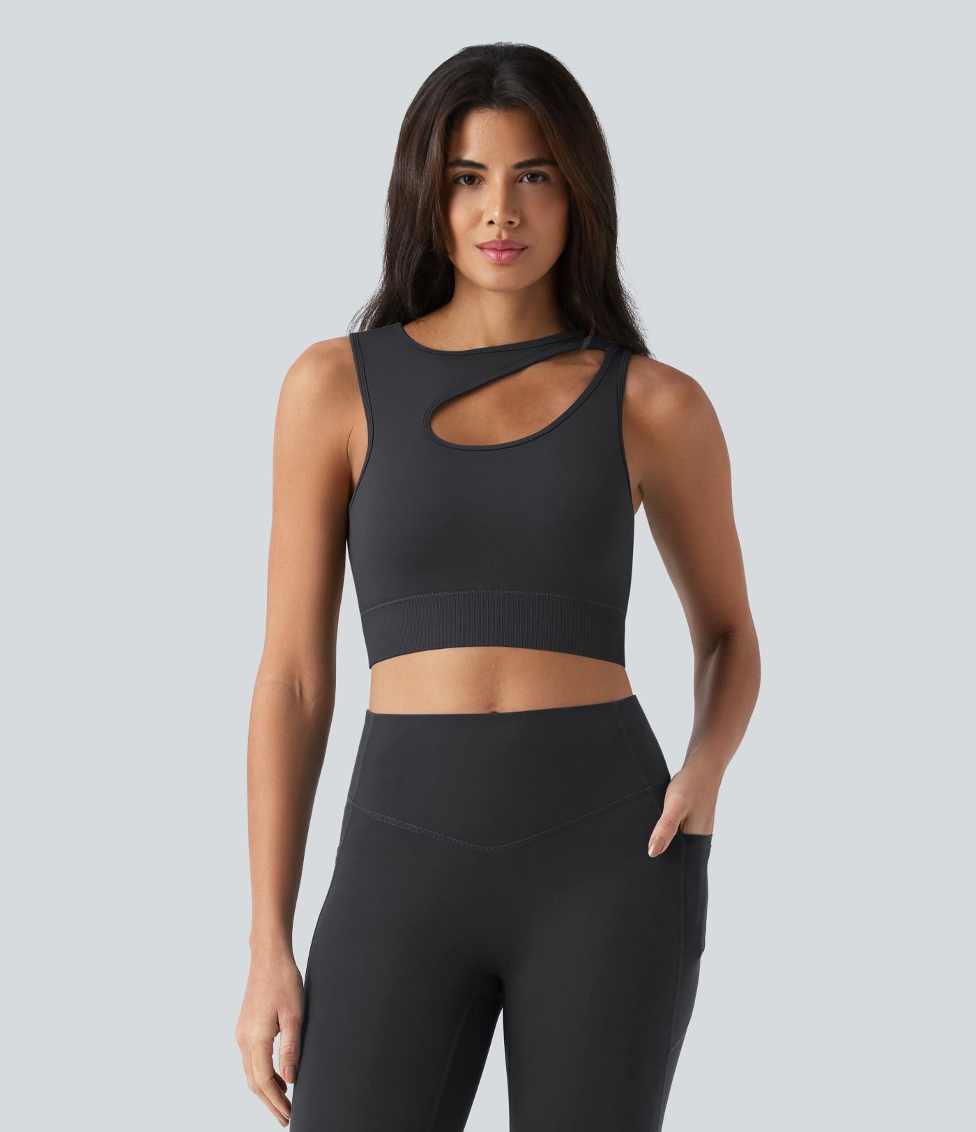 Débardeur de yoga OneForm Seamless Flow à découpes avec brassière intégrée