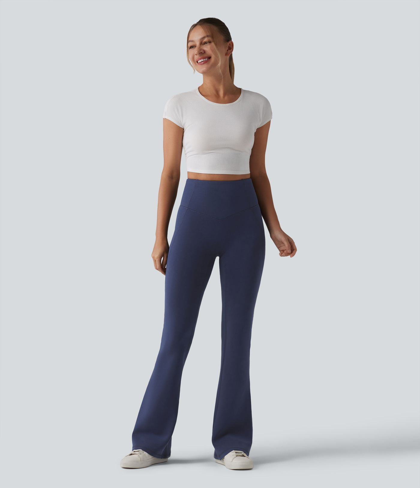SpacerTek™ Pantalon casual évasé gainant taille haute