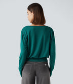 Sweat-shirt col V à manches longues