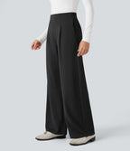 Pantalon tailleur jambes tonneau gainant taille haute avec culotte intégrée Halara Flex™ avec poches
