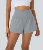 Short 7,5cm Yoga 2 en 1 Super Taille Haute Poches Arrière Poches Cachées Latérales