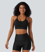 Brassière de sport yoga maintien léger col U ajouré OneForm Seamless Flow