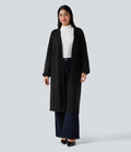 Cardigan de travail tricot ouvert manches longues coupe longue