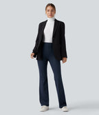 Halara Flex™ Pantalon tailleur évasé à rayures taille haute avec poches