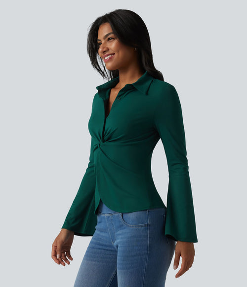Chemise pour le bureau manches longues à volants
