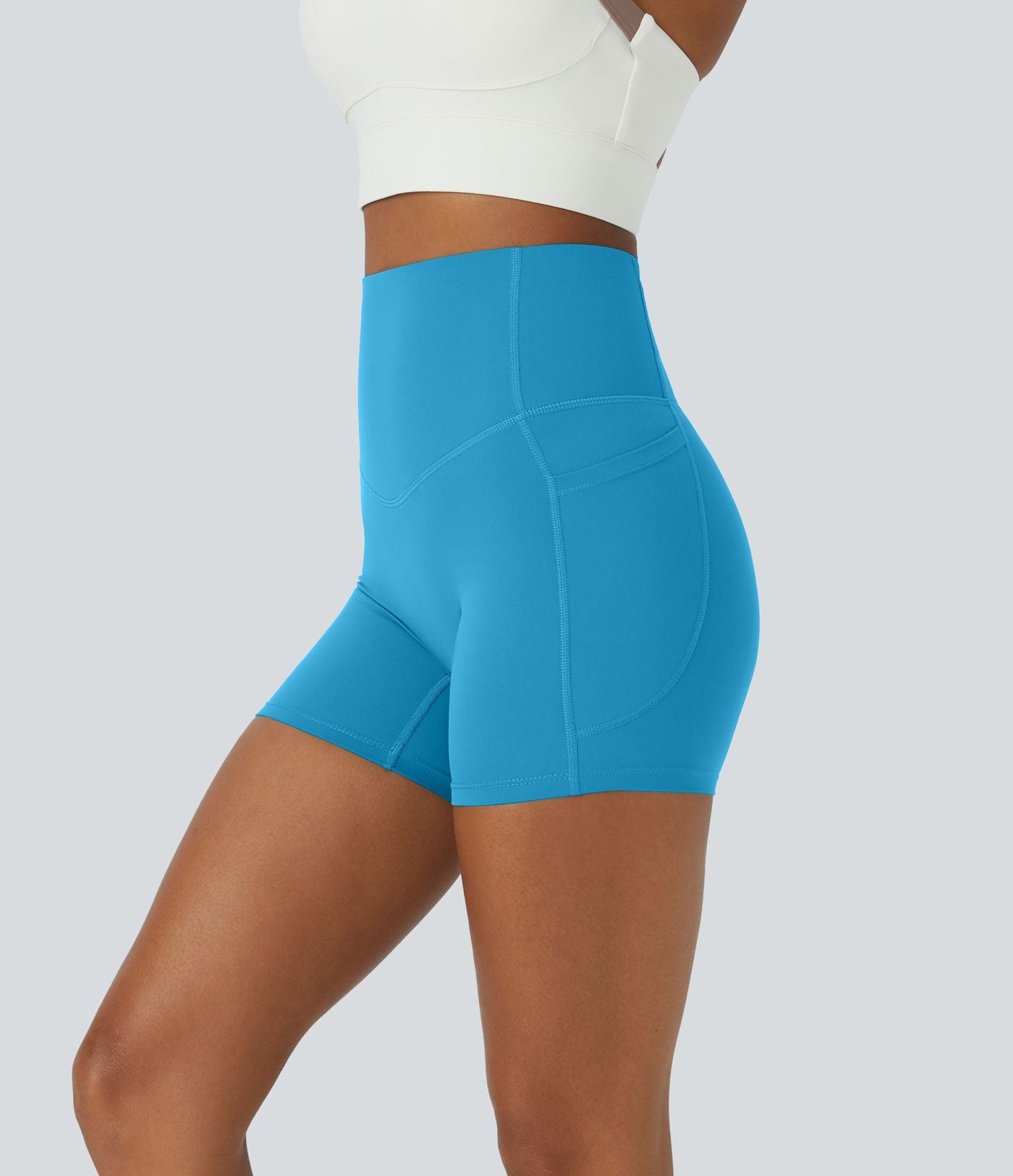 Short cycliste d'entraînement gainant taille haute UltraSculpt™ SoCinched à poches latérales 12,5 cm