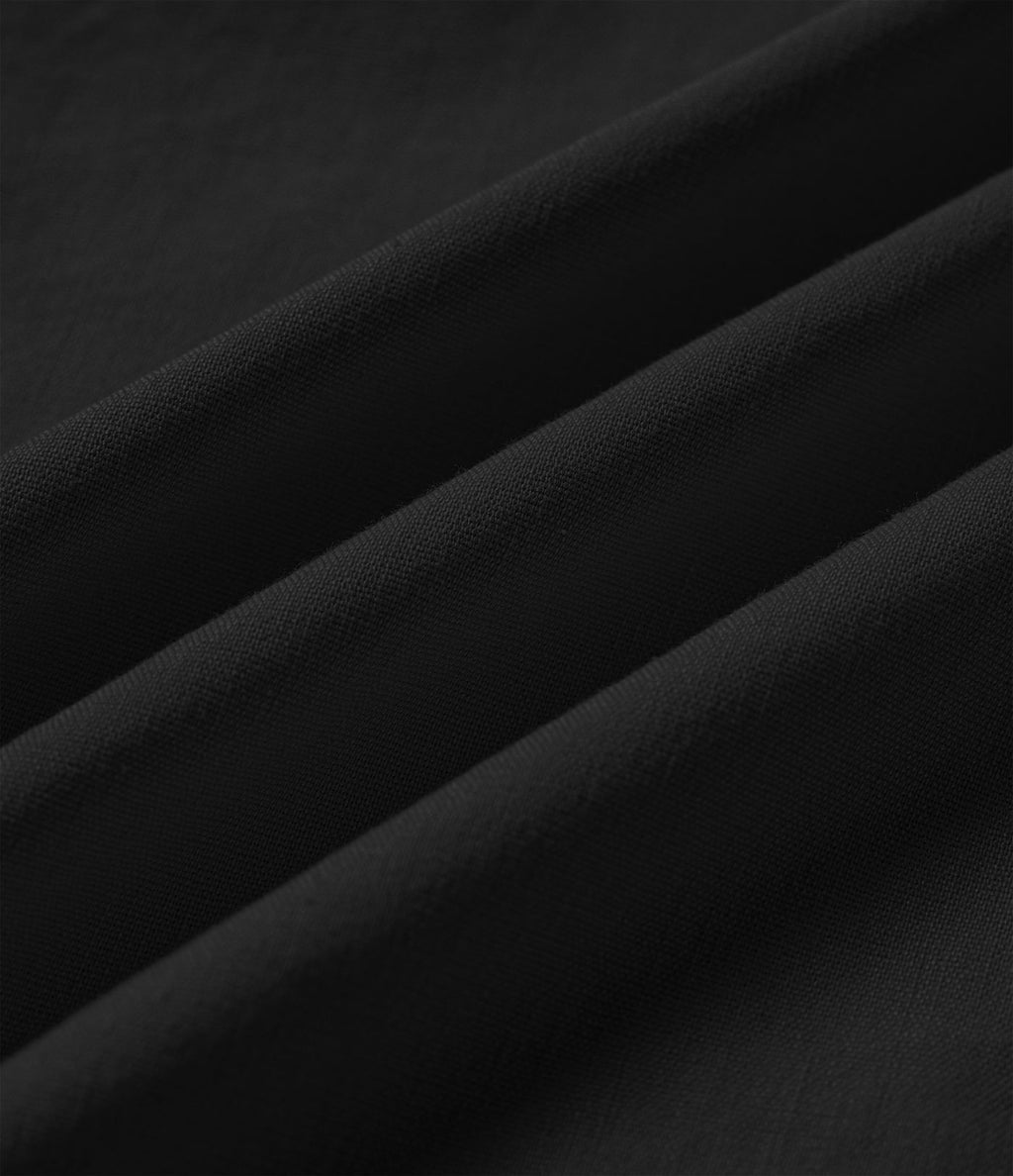Blouse décontractée col V à mancherons en coton et lin