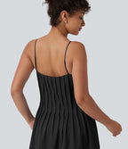Robe longue à bretelles col V avec poches