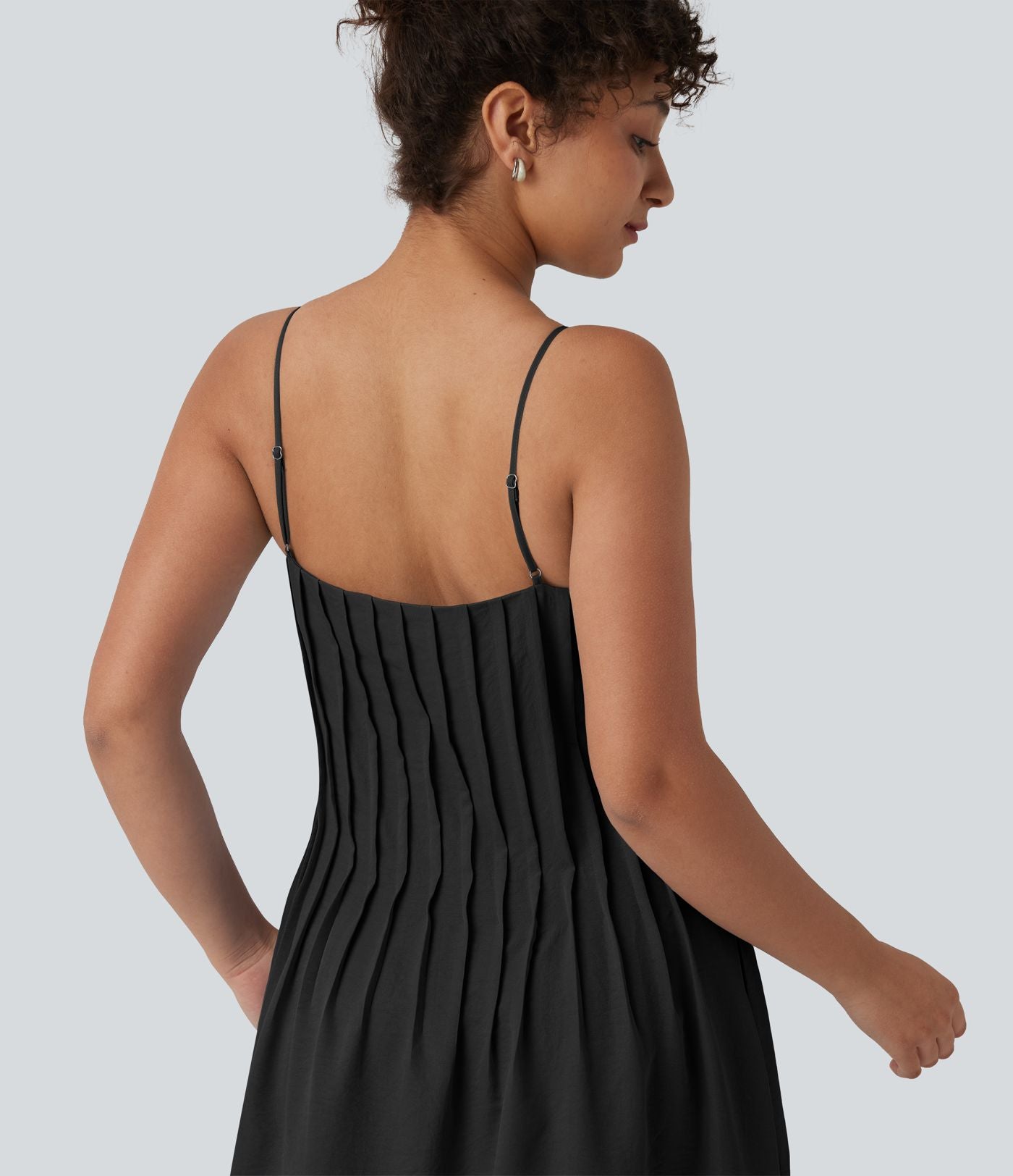 Robe longue à bretelles col V avec poches