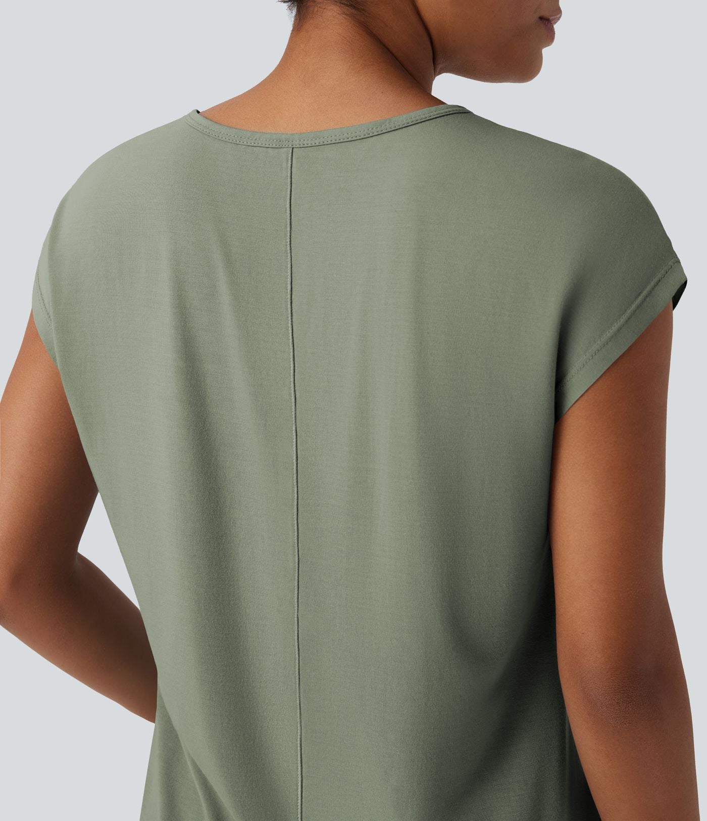 T-shirt casual col V manches courtes