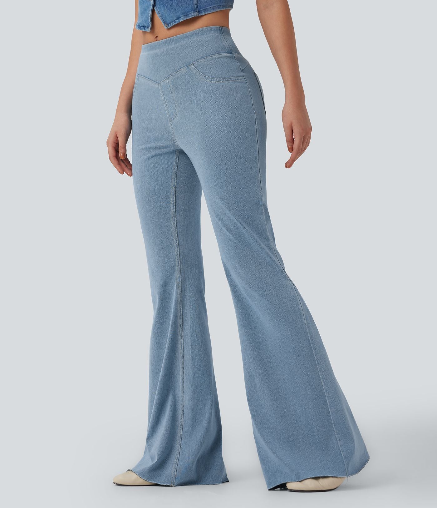 Jean décontracté Halara Flex™ taille mi-haute coupe évasée avec poches