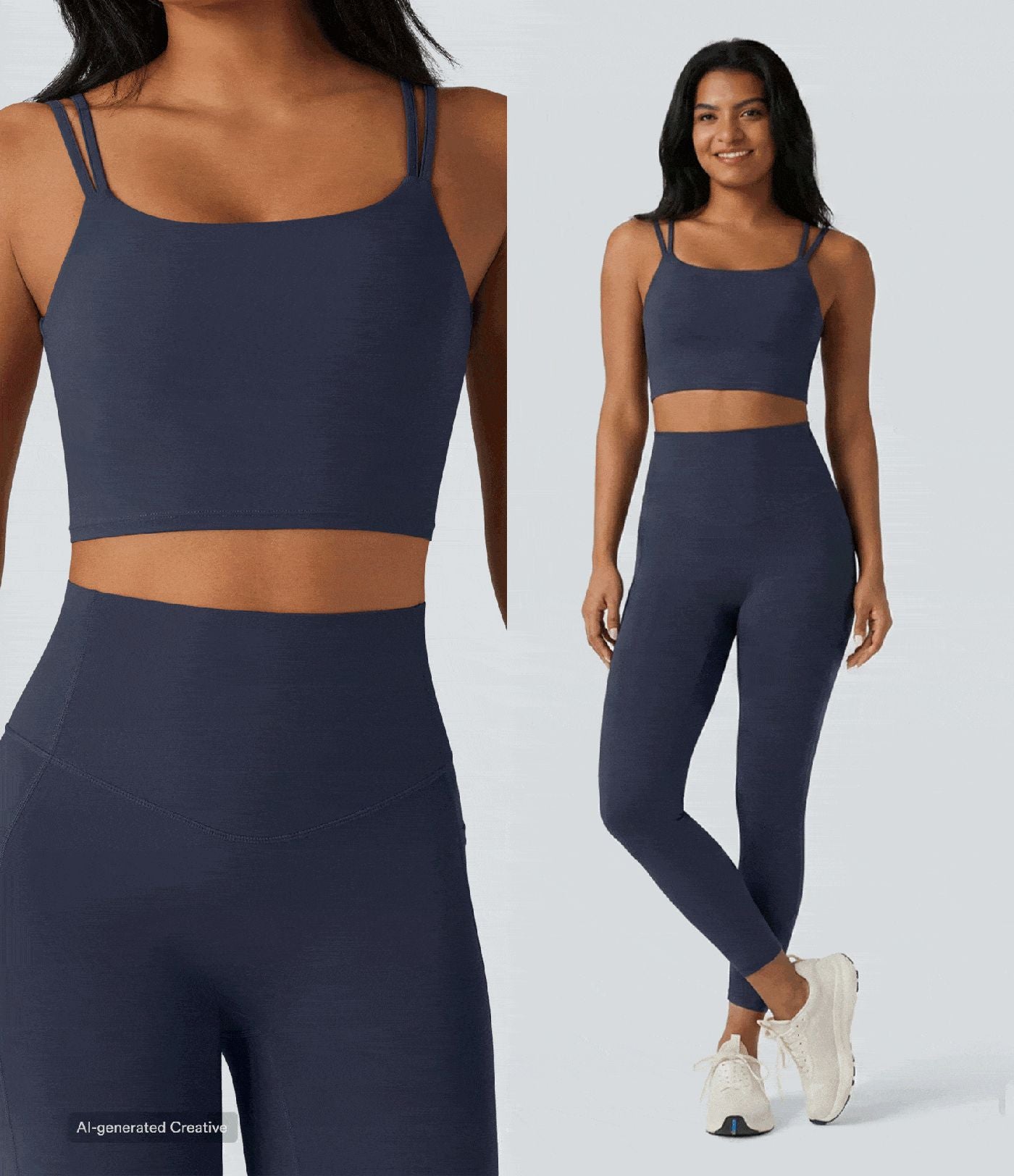 Débardeur yoga court Halara UltraSculpt™ double bretelles torsadé dos nu