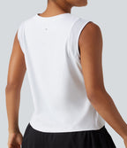 Débardeur de course à col rond en SoftlyZero™ Airy et mesh contrastant respirant à effet frais InstantCool, protection solaire UPF50+
