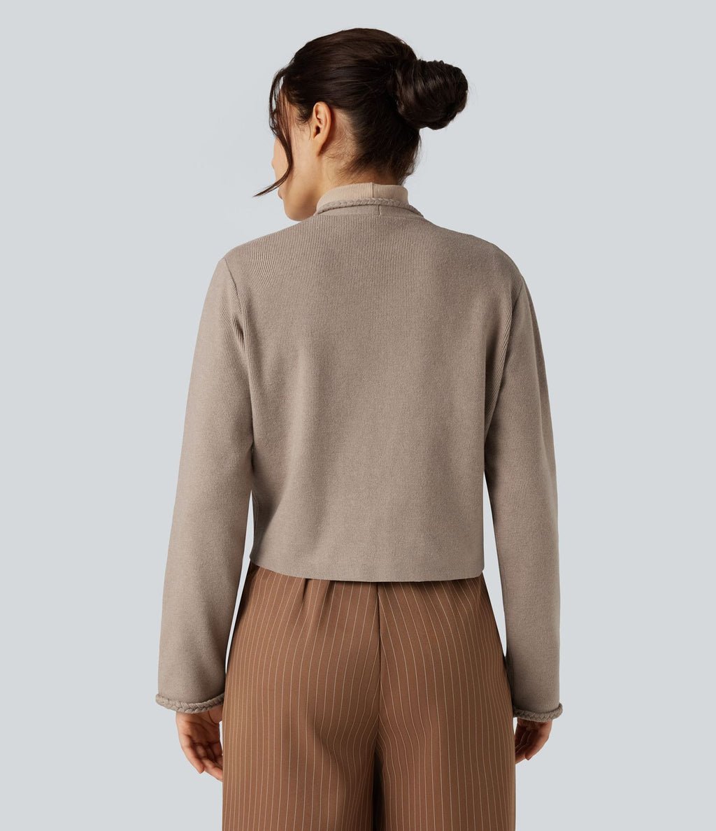 Cardigan tailleur ouvert manches longues avec poches