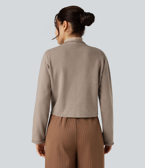 Cardigan tailleur ouvert manches longues avec poches