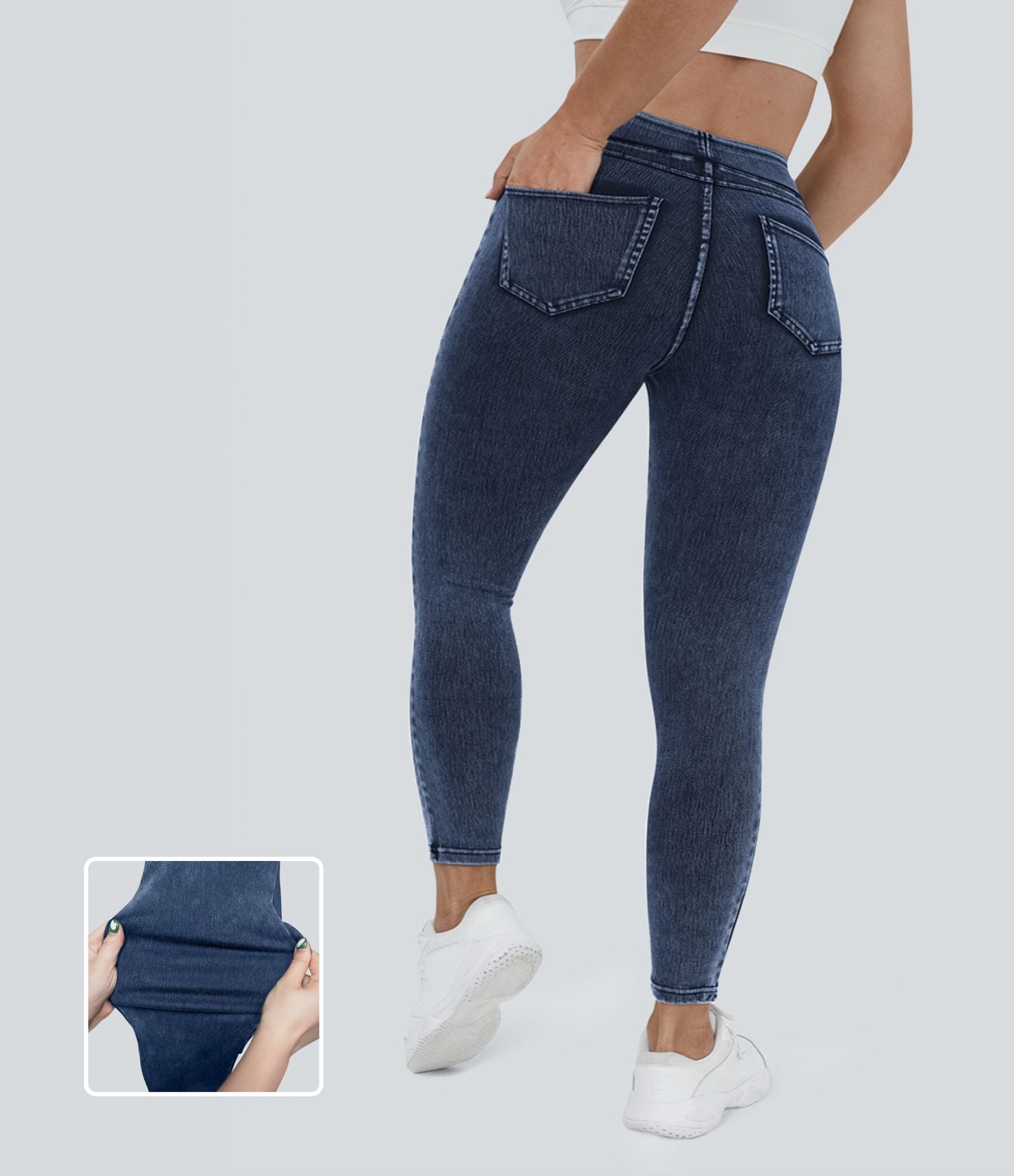 Halara Flex™ Jegging Casual Taille Haute Tricot Extensible Poche Latérale Arrière Grande Taille