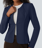 Blazer de travail col rond à agrafes
