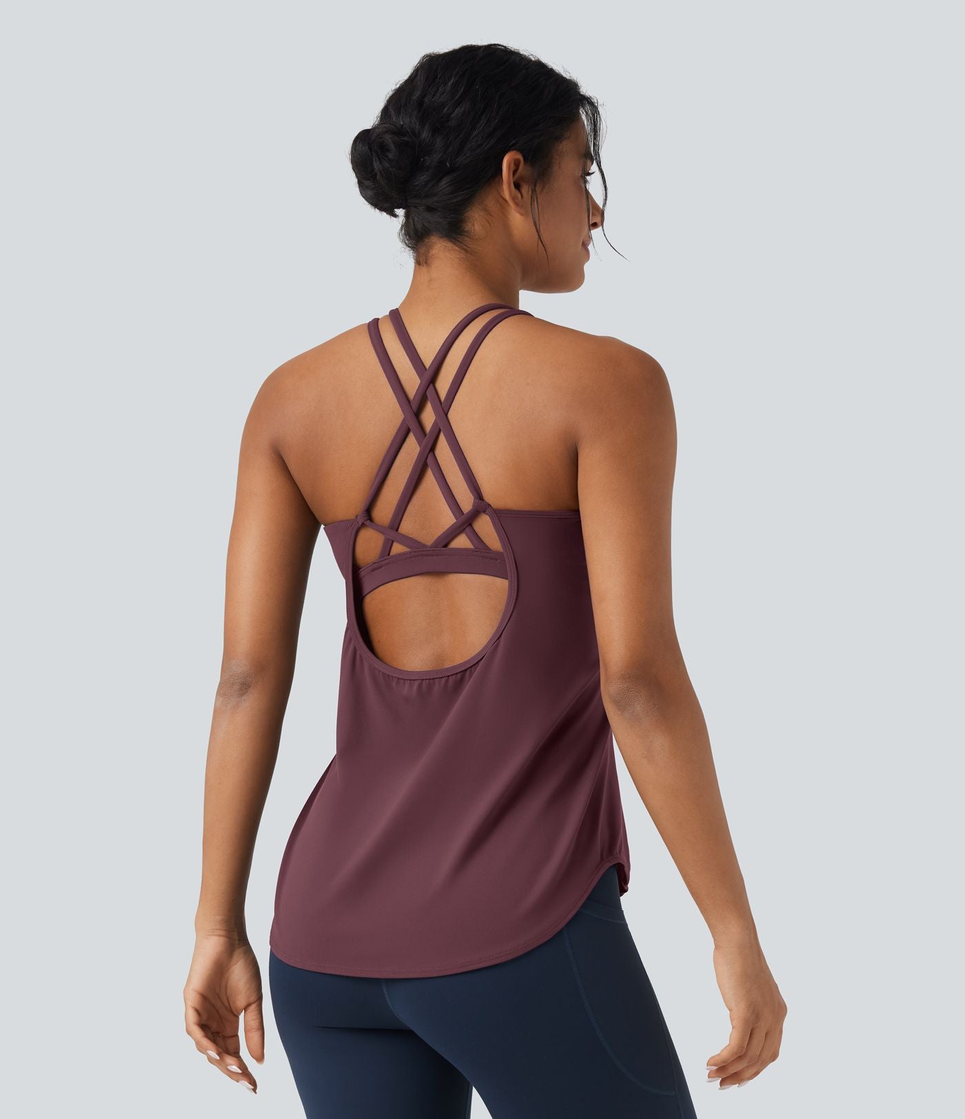 Débardeur running Halara UltraSculpt™ col rond dos croisé bonnets E-G