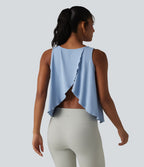 SoftlyZero™ QuickDry Débardeur yoga ample croisé à ourlet volanté