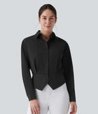 Chemise tailleur col manches longues taille cintrée ajustable