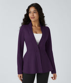 Veste péplum de travail col en V avec un bouton