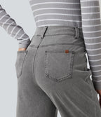 Jean droit taille mi-haute Halara Flex™ avec poches