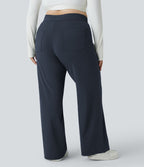 Pantalon coupe droite grande taille taille haute DayStretch avec poches