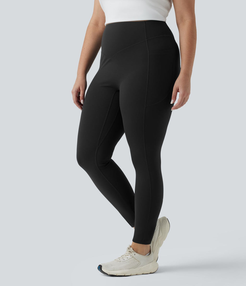 Halara UltraSculpt™ Legging yoga grande taille froncé taille haute gainant et sculptant avec poches