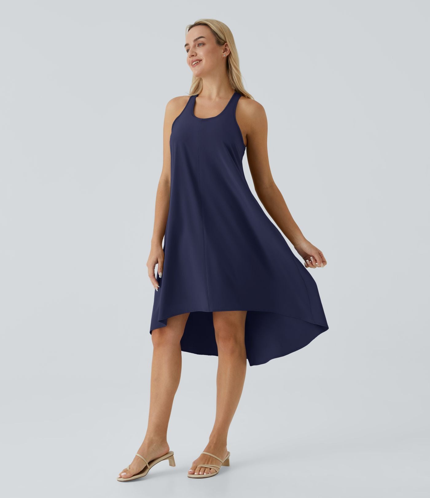 Robe décontractée mi-longue Breezeful™ dos nageur poche latérale fluide asymétrique séchage rapide A-C