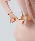 Robe décontractée 2-en-1, épaules dénudées, manches longues, fronces, brassière intégrée, à poche — Easy Peasy