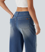 Jean large décontracté Halara Flex™ asymétrique taille mi-haute avec poches
