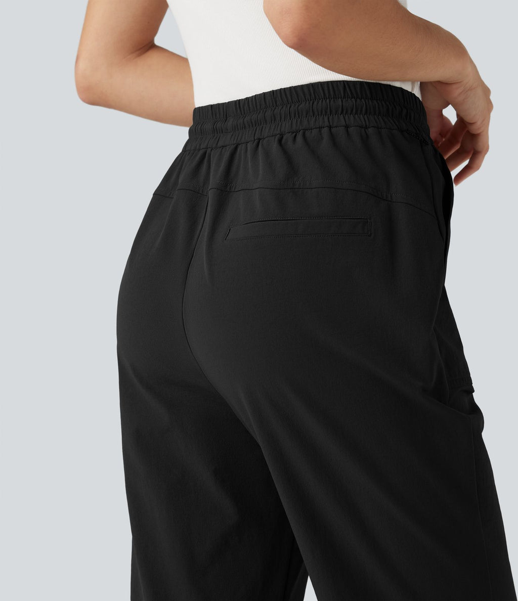 Pantalon de randonnée bootcut, taille haute, cordon et poches