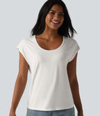 T-shirt col U manches courtes