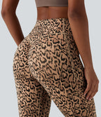 Short cycliste d'entraînement taille haute gainant effet push-up imprimé léopard 23 cm Halara UltraSculpt™ avec poches