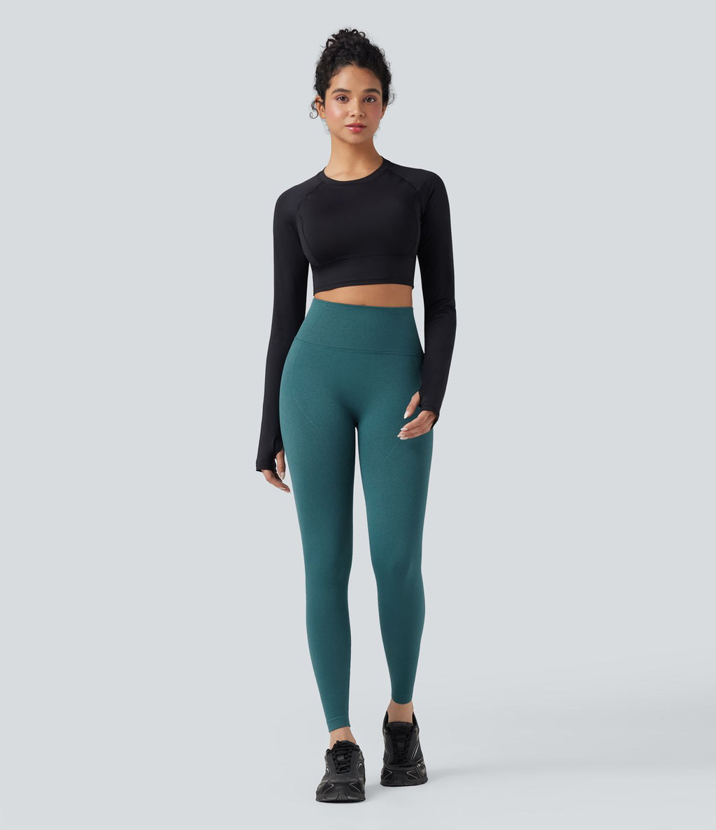 Legging yoga 7/8 gainant effet push-up taille haute sans couture OneForm Seamless Flow