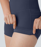 Short cycliste 7,5 cm d'entraînement gainant taille haute avec poches Halara UltraSculpt™