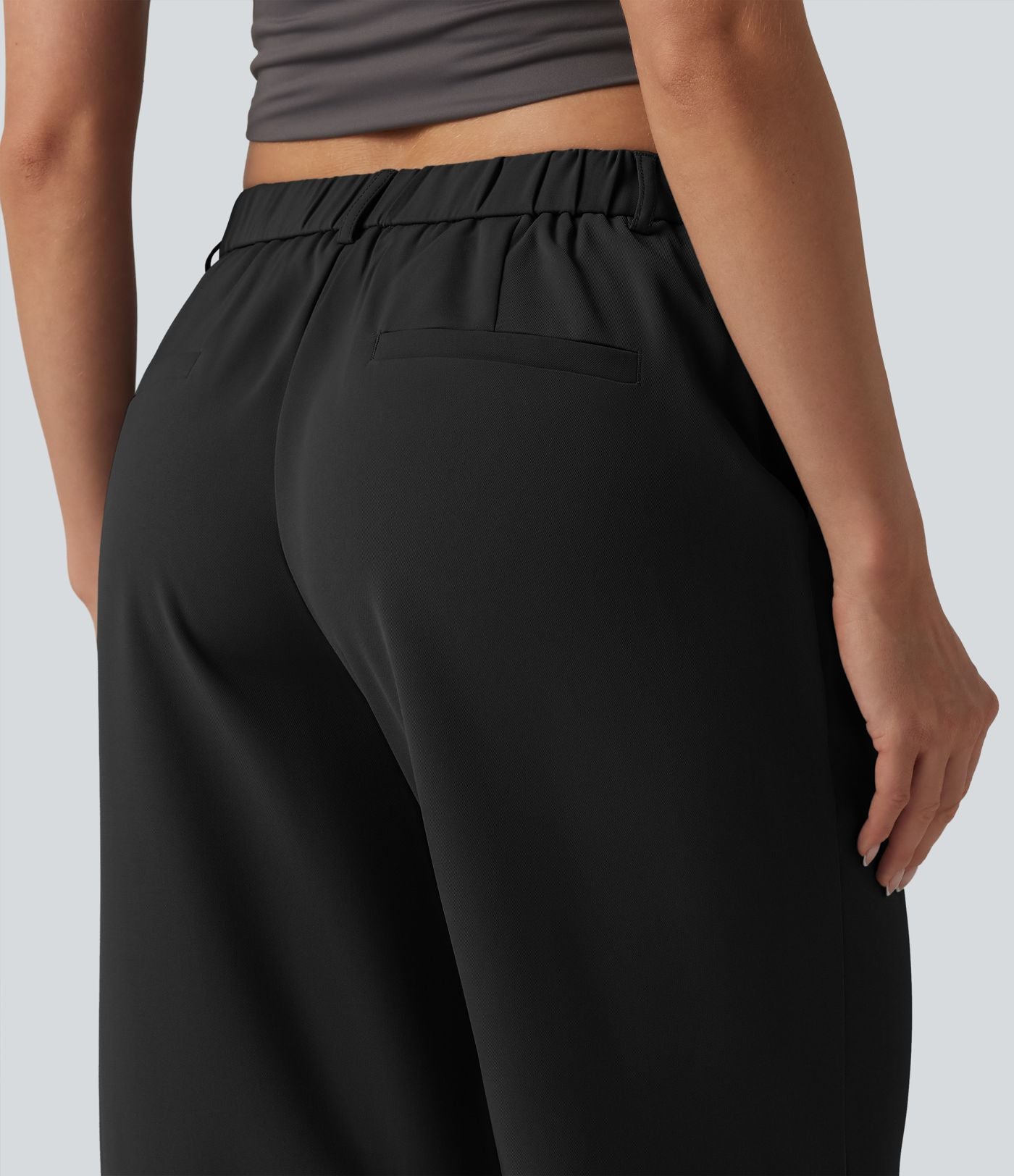 Halara Flex™ Pantalon tailleur droit corsaire taille mi-haute avec poches