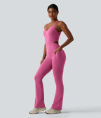 Combinaison bootcut d'entraînement gainante Halara UltraSculpt™ avec poches - Édition Easy Peasy