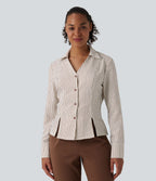 Chemise tailleur manches longues à rayures
