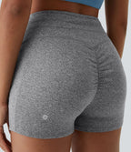 Short Yoga à Taille Haute avec Cordon de Serrage Poches Latérales et Ruches