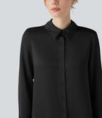 Chemise de travail en satin à manches longues