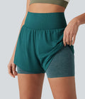OneForm Short de sport 2-en-1 sans couture taille haute 10 cm avec poche