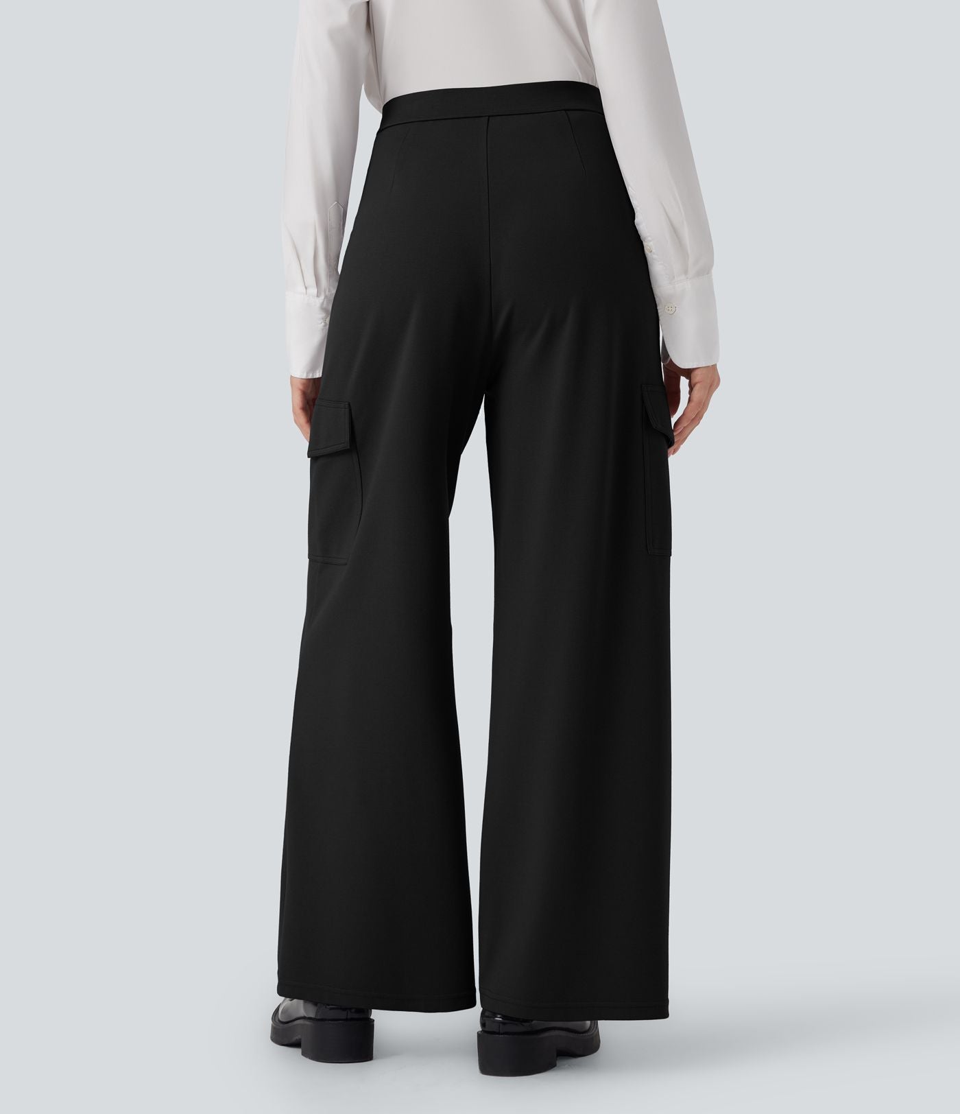 Pantalon cargo de travail coupe droite taille haute Halara Flex™ avec poches